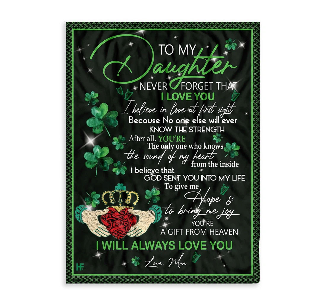 Throw Blanket, Quilt - Gift Daughter Saint Patrick's Day Irish Mom 1 Sherpa Fleece