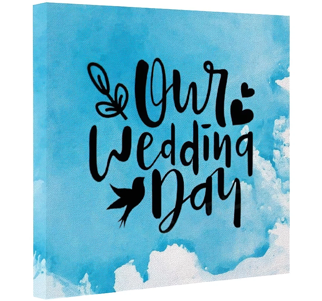 Poster, Canvas - Our Wedding Day Lettering Birthday Day Decorations, Print Framed Wall Art
