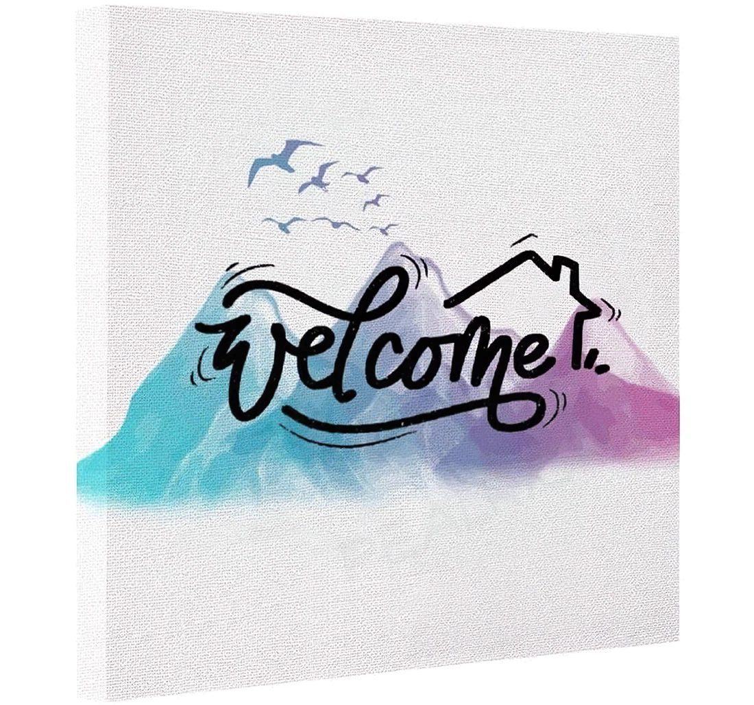 Poster, Canvas - Welcome Simple Quotes Lettering With Birthday Day Decorations, Print Framed Wall Art