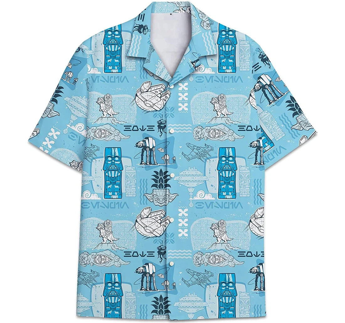 Personalized Dar.th Va.der Tribal Pattern Hawaiian Shirt, Button Up Aloha Shirt For Men, Women