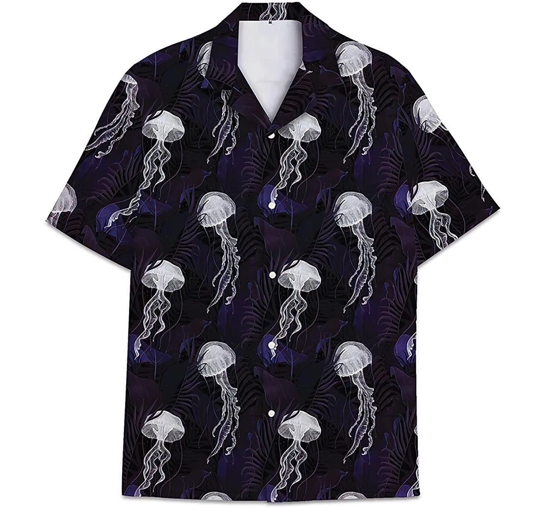 Personalized Jellyfish Hawaiian Shirt, Button Up Aloha Shirt For Men, Women
