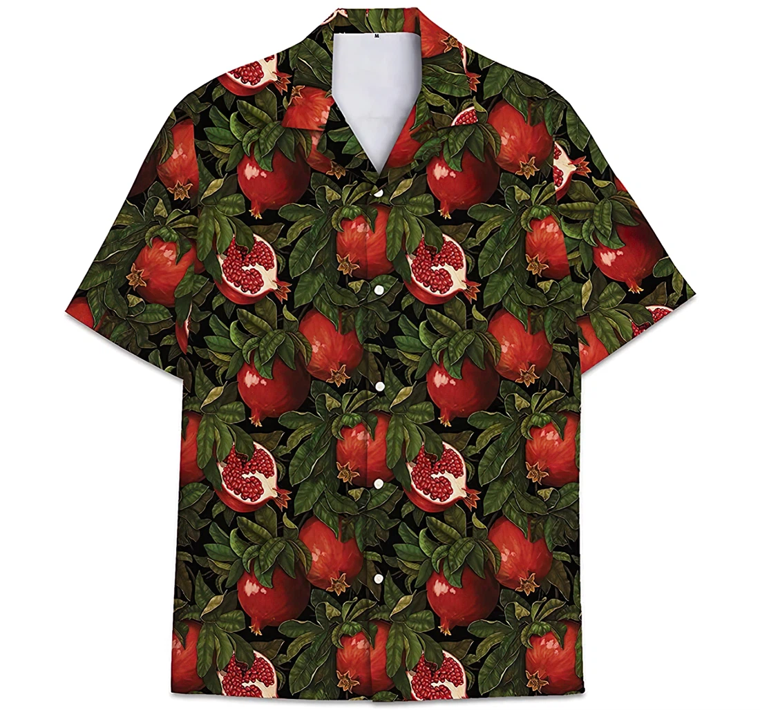Personalized Pomegranate Hawaiian Shirt, Button Up Aloha Shirt For Men, Women