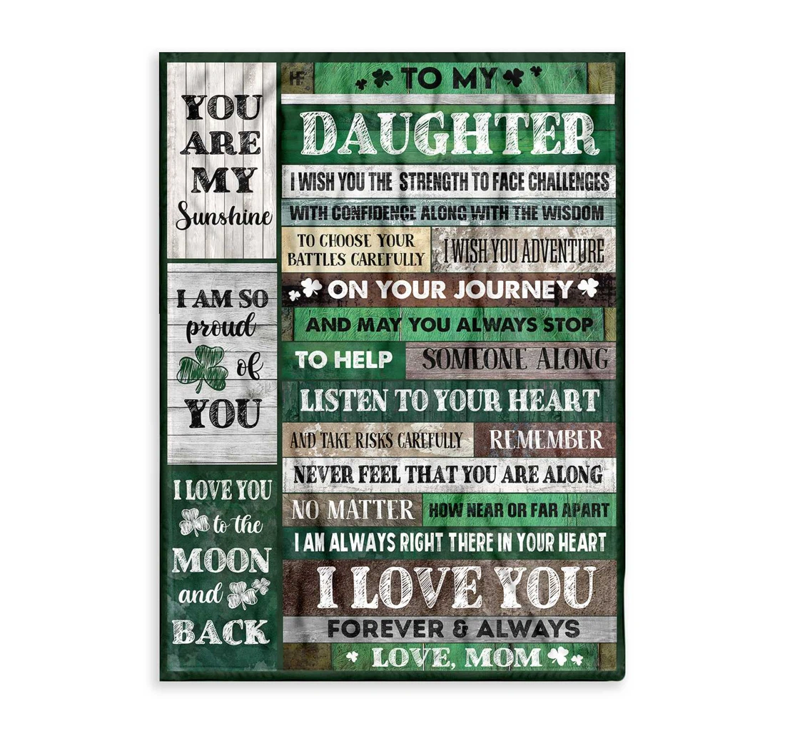 Throw Blanket, Quilt - Gift Daughter Saint Patrick's Day Irish Mom 7 Sherpa Fleece