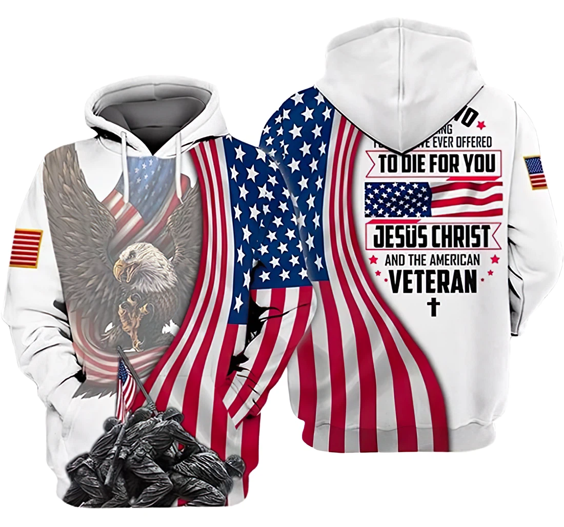 Only Two Defining Forces Have Ever Offered Jesus Christ And The American Included - 3D Printed Pullover Hoodie