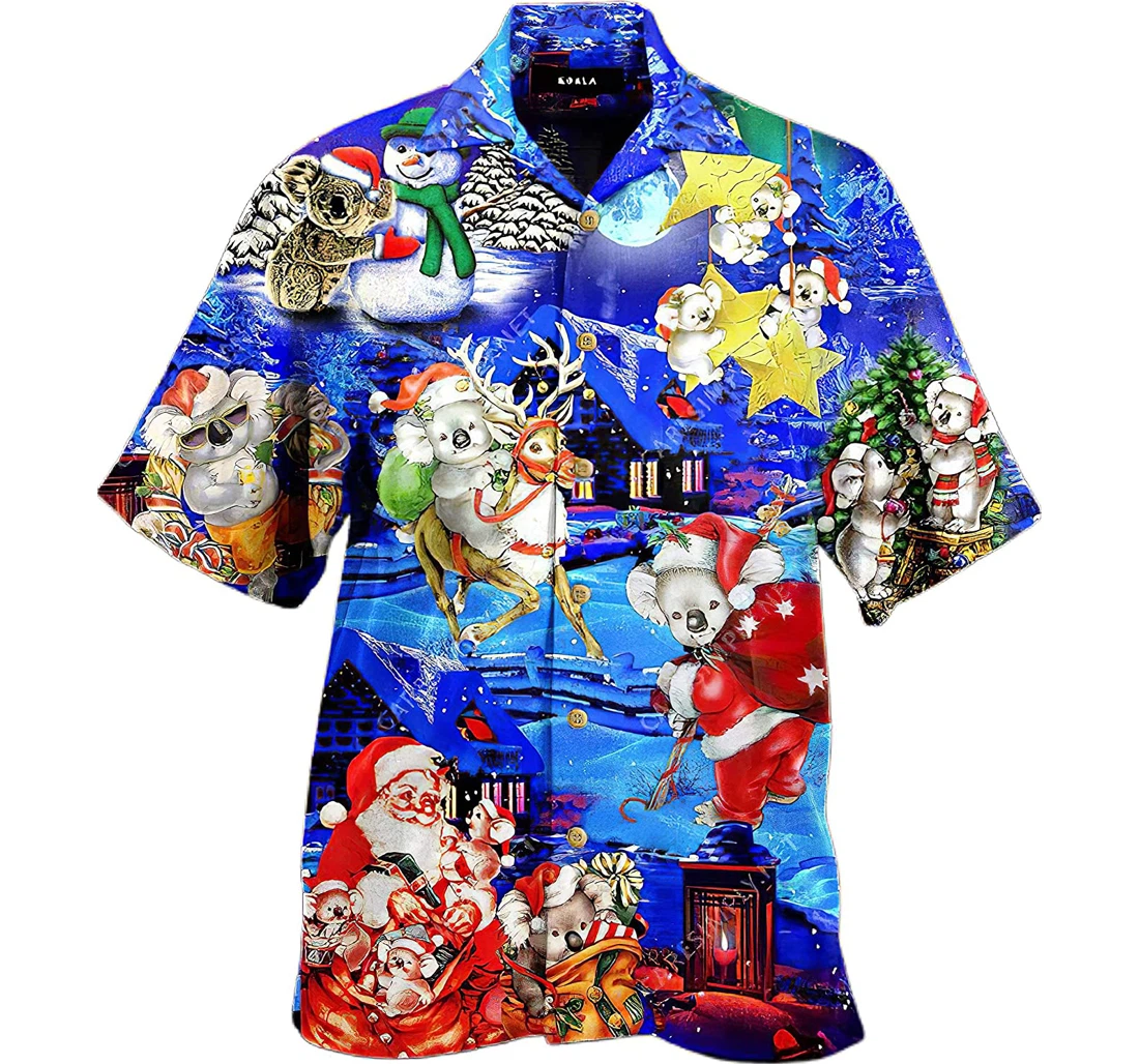 Personalized All I Want Christmas Is More Koala Short Hawaiin Cotton Summer Vacation Hawaiian Shirt, Button Up Aloha Shirt For Men, Women
