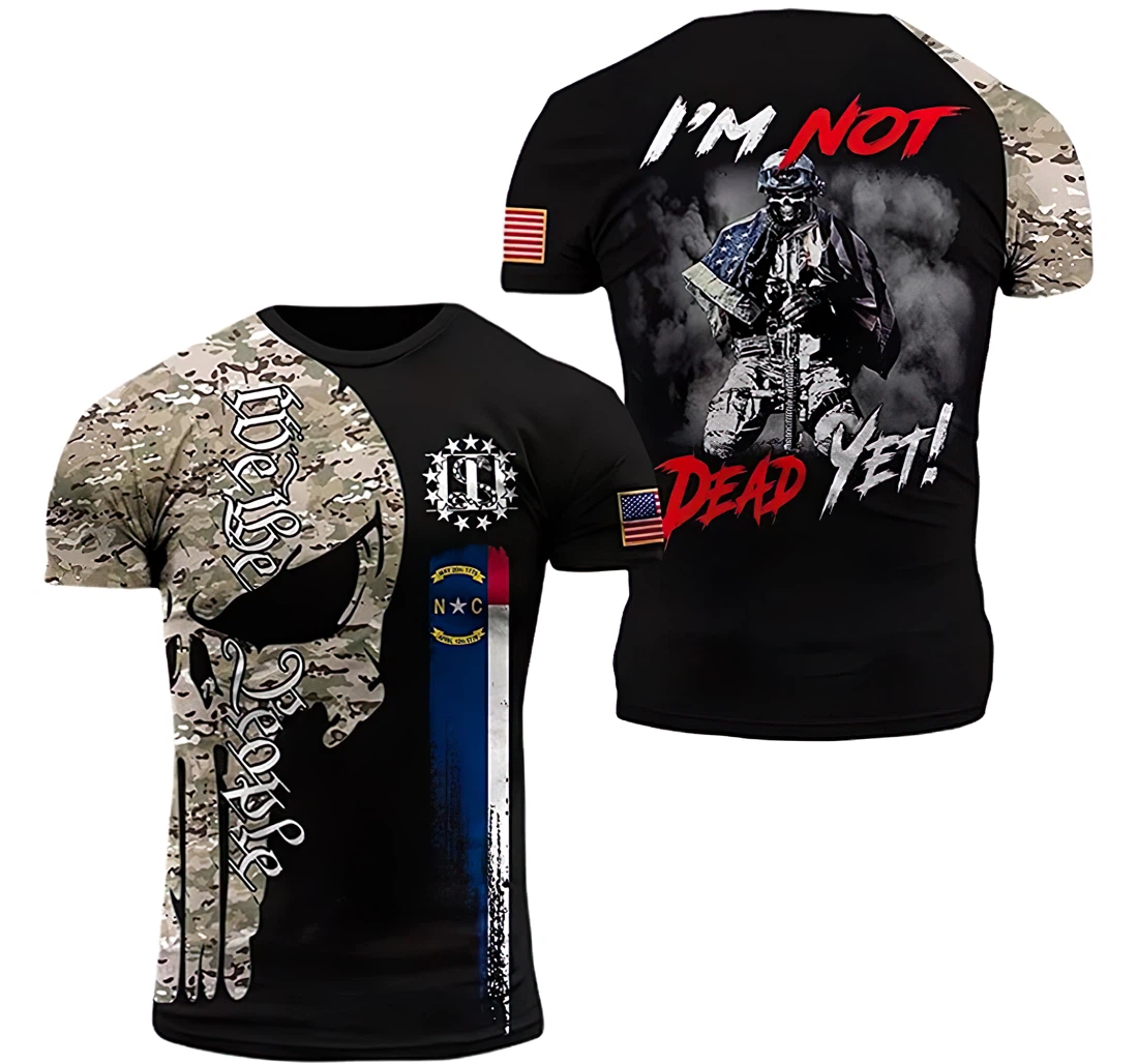 North Carolina Patriots Punisher I'm Not Dead Yet Unisex Included - 3D Printed T-shirt