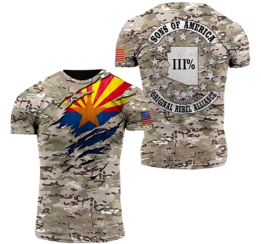 Arizona Patriots Son Of America Original Rebel Alliance Camo Unisex Included - 3D Printed T-shirt
