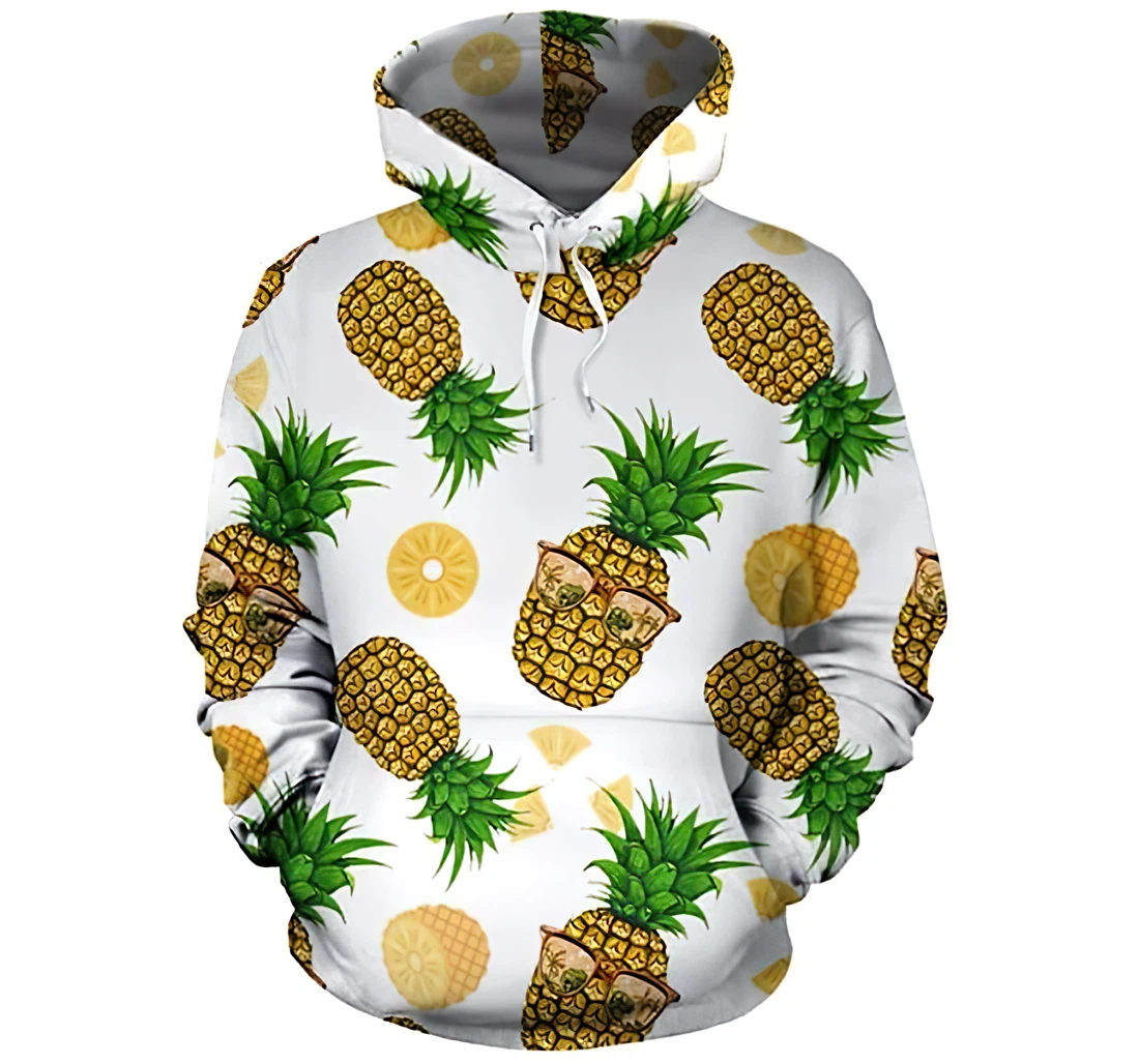 Pineapple Lovers Lightweight Premium Sportwear Up - 3D Printed Pullover Hoodie