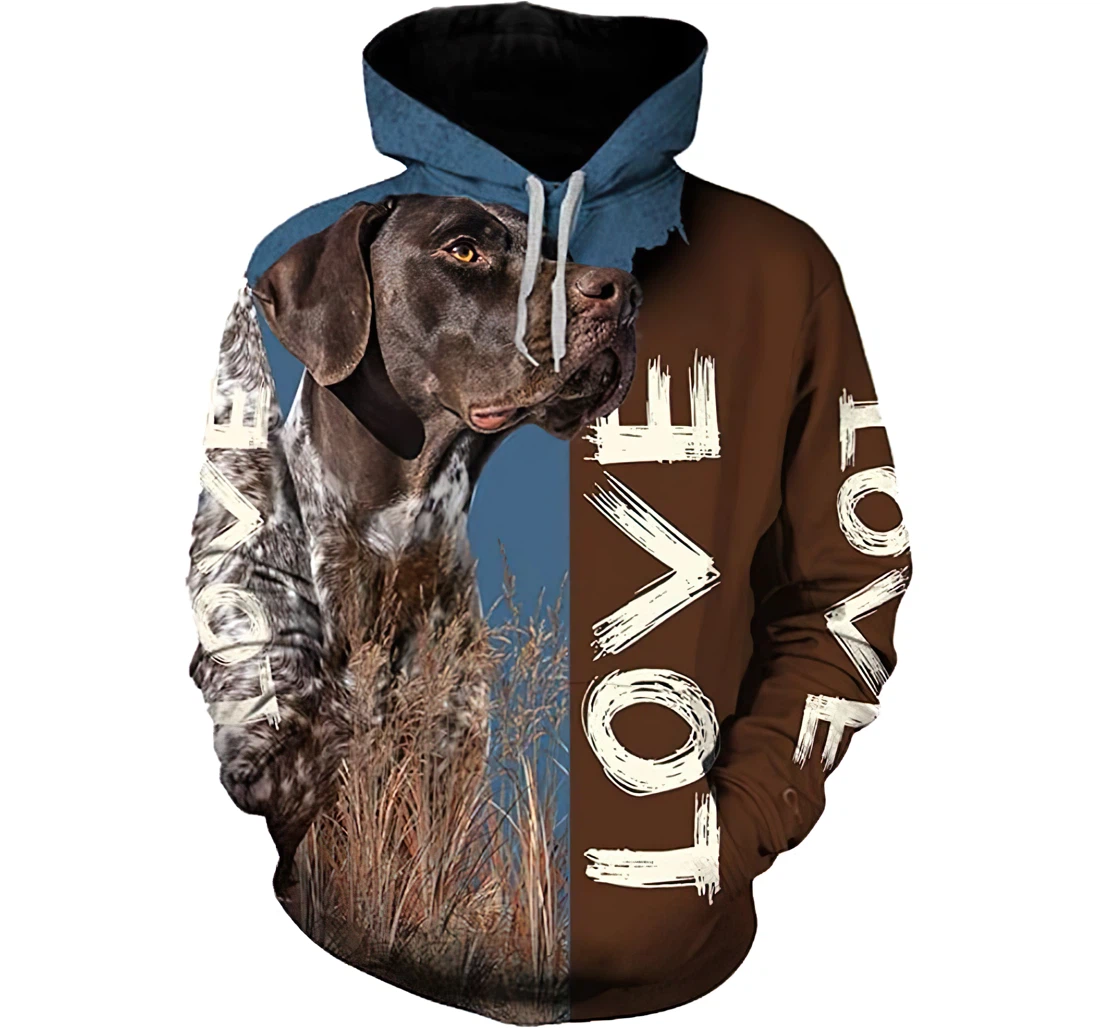 Brown Shorthaired Pointer Dog Lovers Lightweight Premium Sportwear Up - 3D Printed Pullover Hoodie