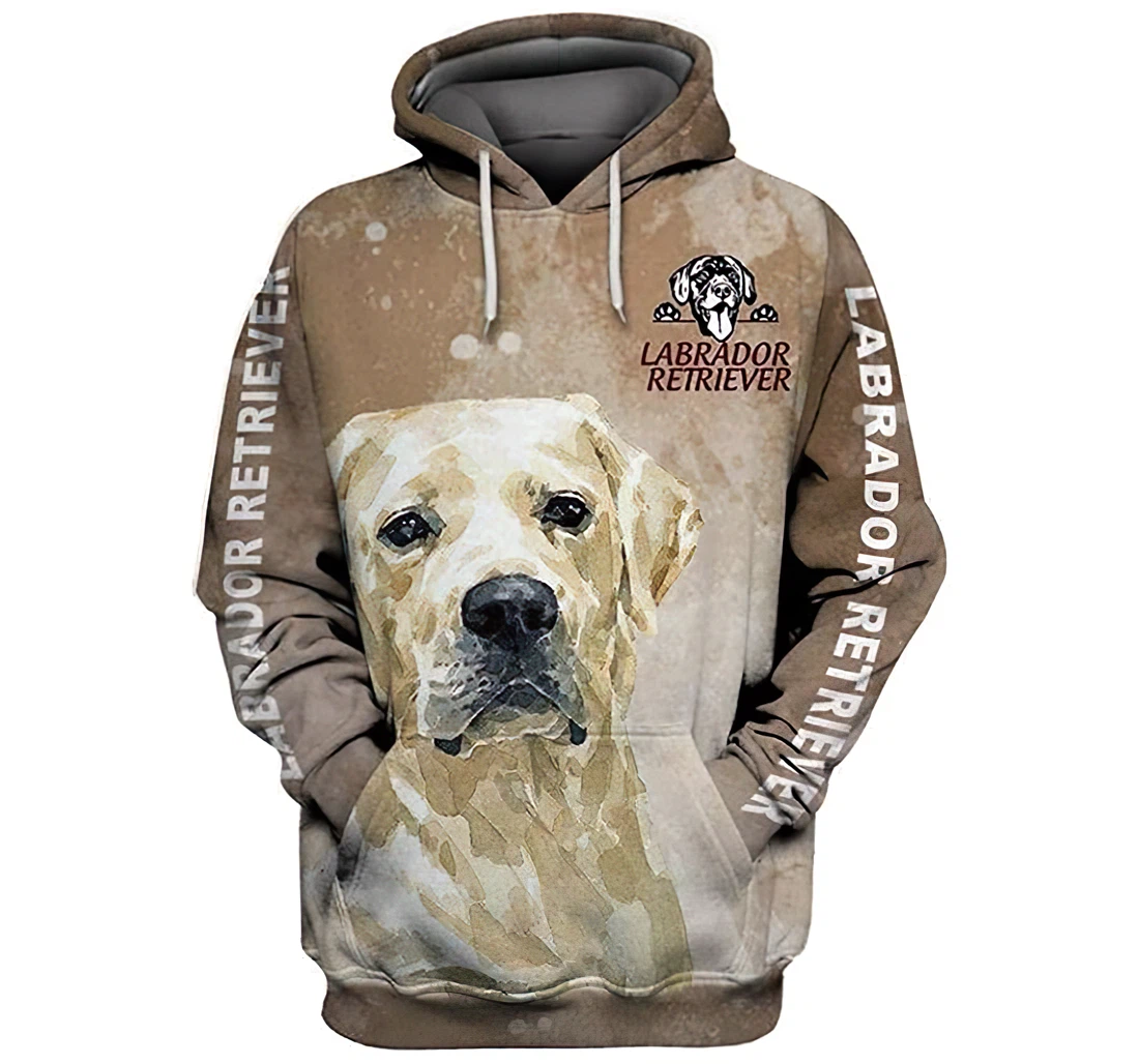 Brown Labrador Retriever Art Lightweight Premium Sportwear Up - 3D Printed Pullover Hoodie