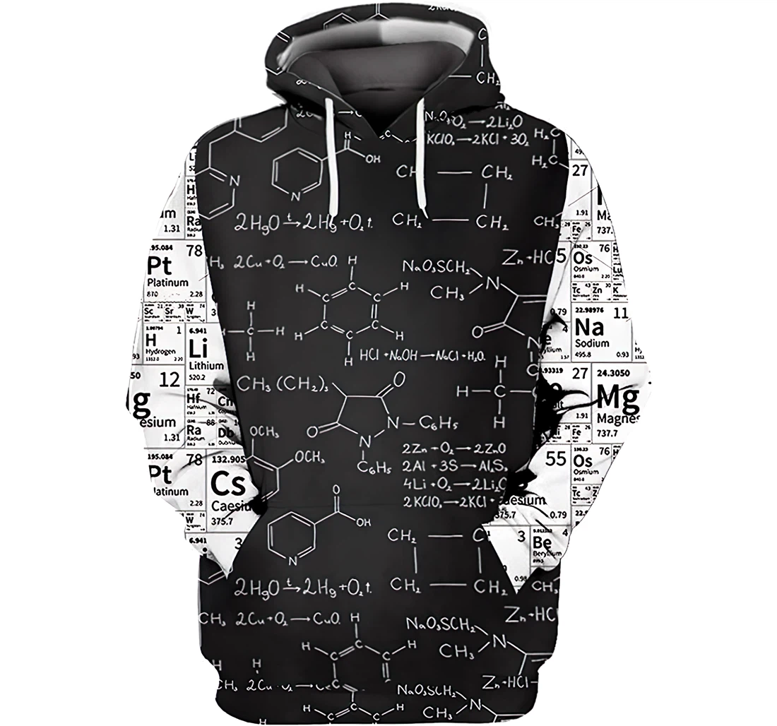 Chemistry Lovers Lightweight Premium Sportwear Up - 3D Printed Pullover Hoodie