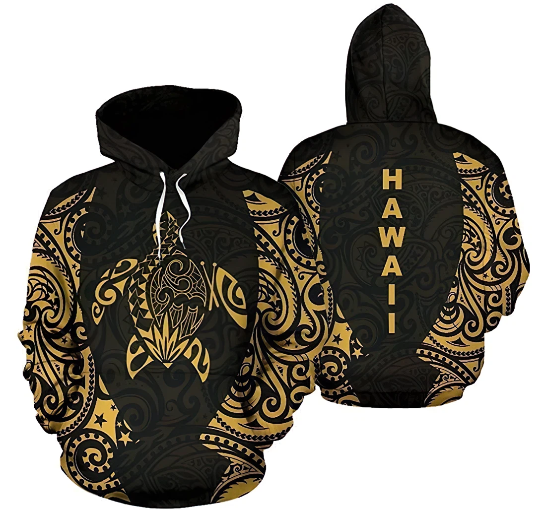 Hawaii Turtle Pattern Lightweight Sportwear Up - 3D Printed Pullover Hoodie