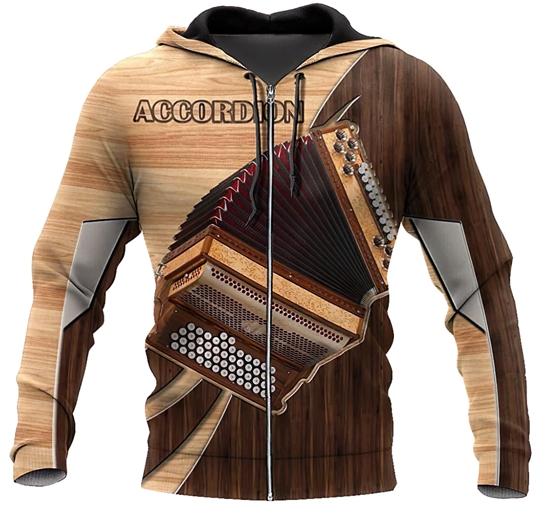 Accordion Music Lovers Lightweight Premium Sportwear Up - 3D Printed Pullover Hoodie