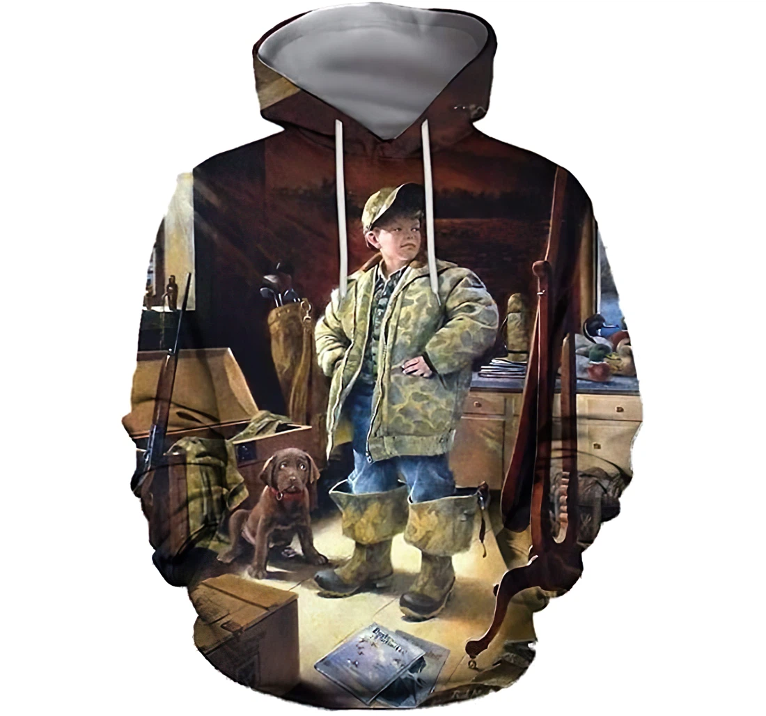 Great Ducks Unlimited Hunting Dog Lightweight Premium Sportwear Up - 3D Printed Pullover Hoodie