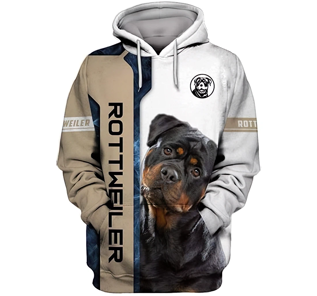 Love Rotweiller Lightweight Premium Sportwear Up - 3D Printed Pullover Hoodie