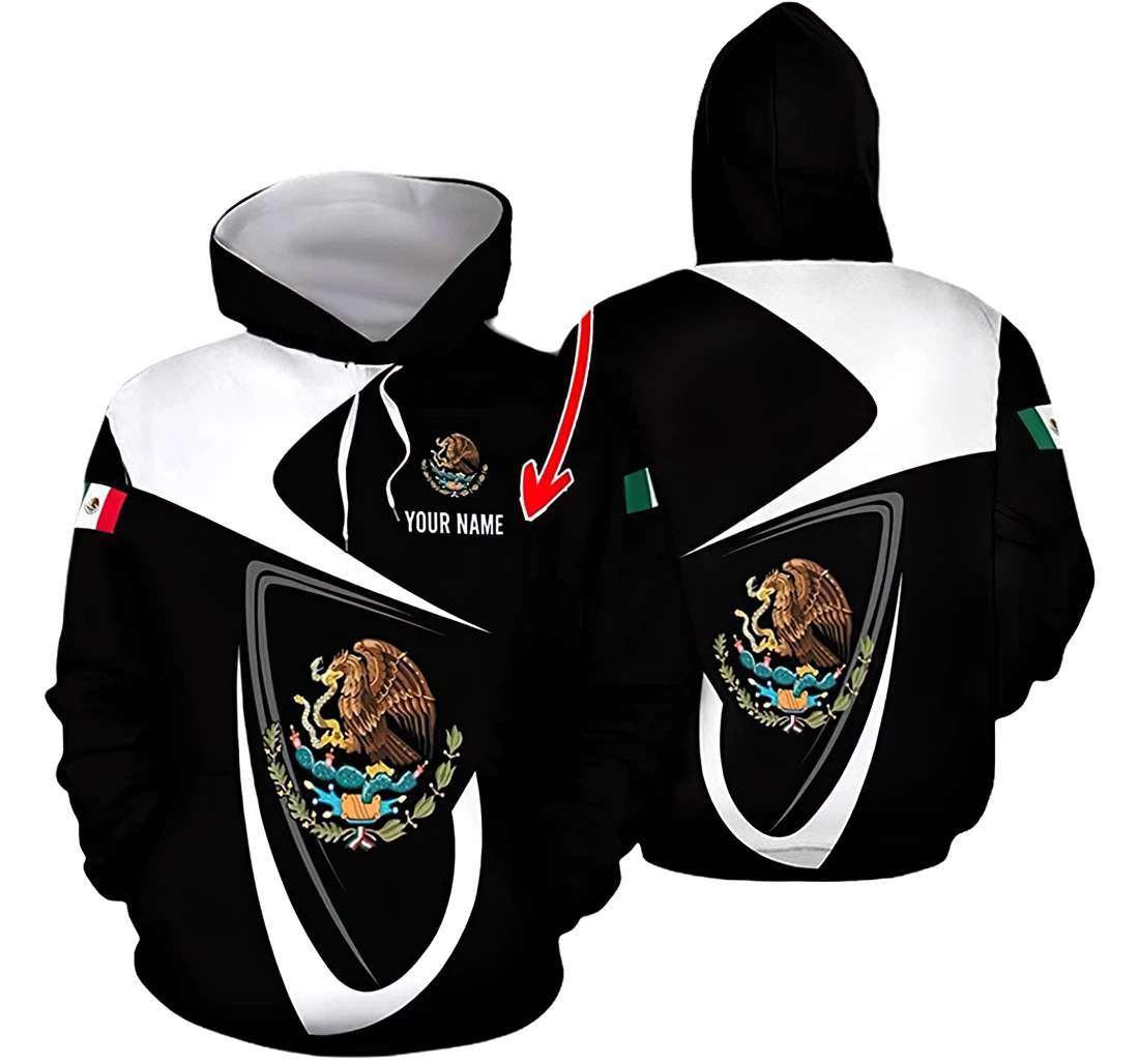 Personalized Name Mexico Symbol Premium Sportwear Up - 3D Printed Pullover Hoodie