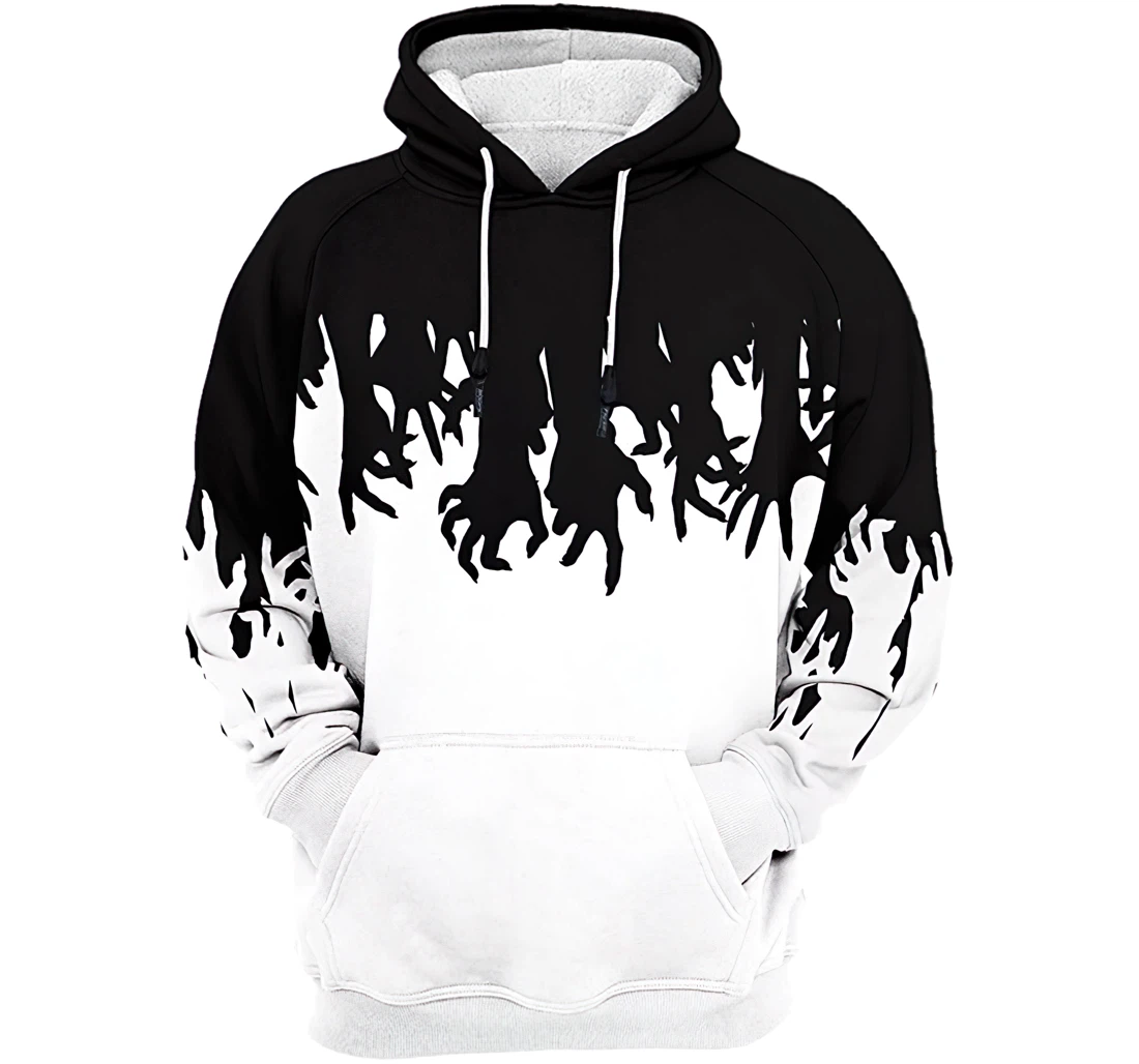 Zombies Hands Man And Woman - 3D Printed Pullover Hoodie