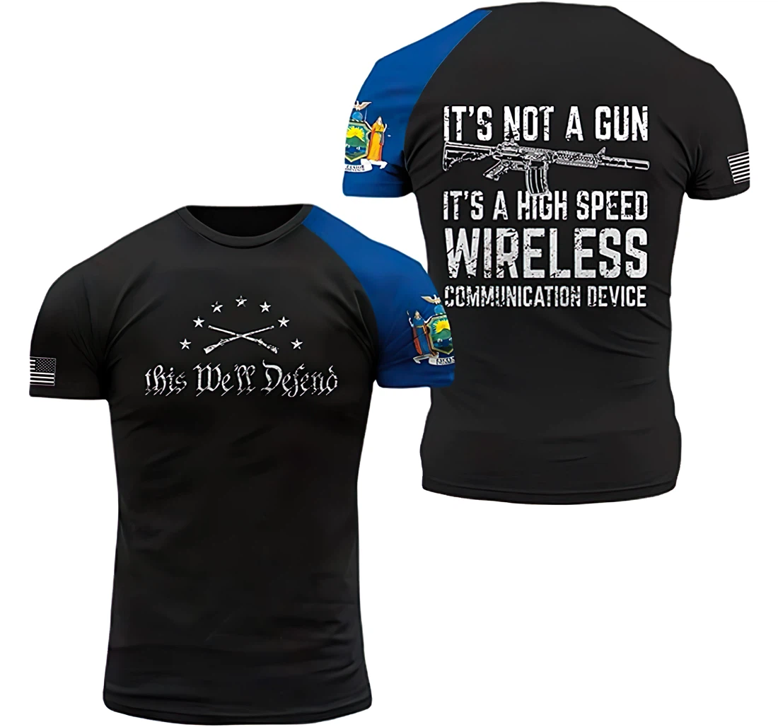 New York State Patriots It's Not A Gun It's A High Speed Wireless Communication Device Unisex Included - 3D Printed T-shirt