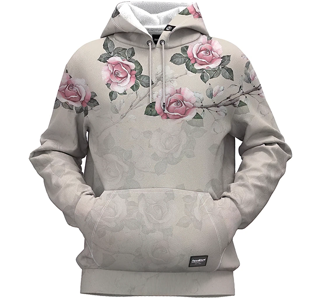 Retro Roses Man And Woman - 3D Printed Pullover Hoodie