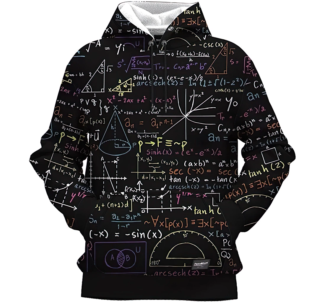 Math Fomular Man And Woman - 3D Printed Pullover Hoodie