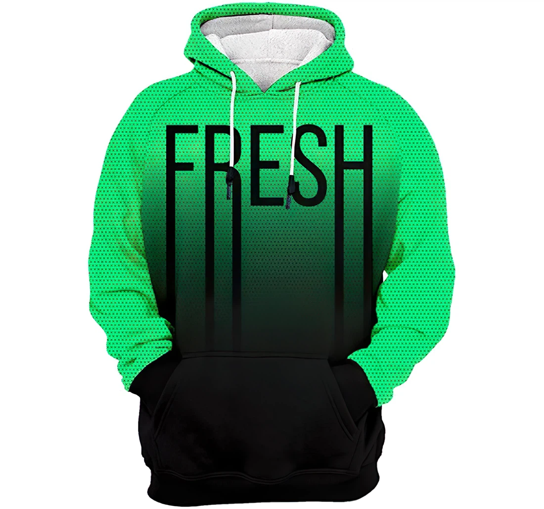 Fresh Neon Green Man And Woman - 3D Printed Pullover Hoodie