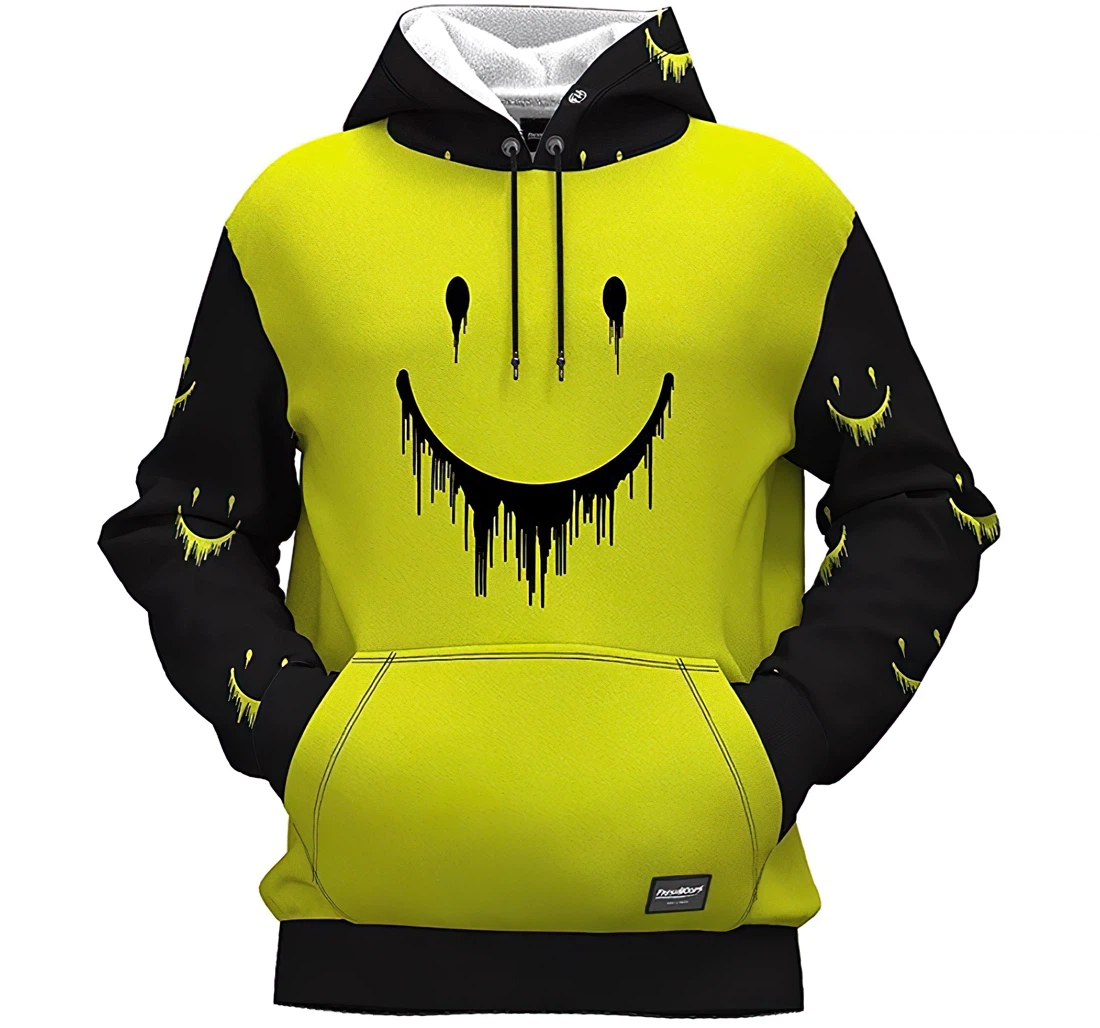 Smile Melting Man And Woman - 3D Printed Pullover Hoodie