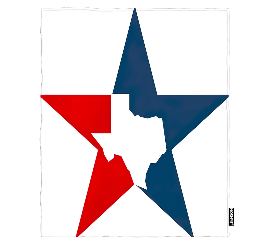 Throw Blanket, Quilt - Lone Star Texas Logo Bedblue And Red Stars Background Reversible Sherpa Fleece