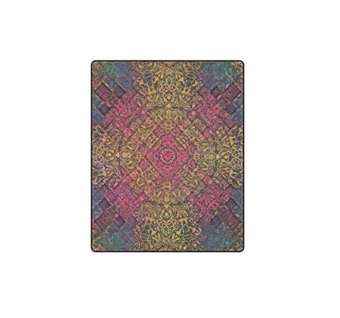 Throw Blanket, Quilt - Magic Mandala 3 Custom 40 Inches X 50 Inches Sherpa Fleece