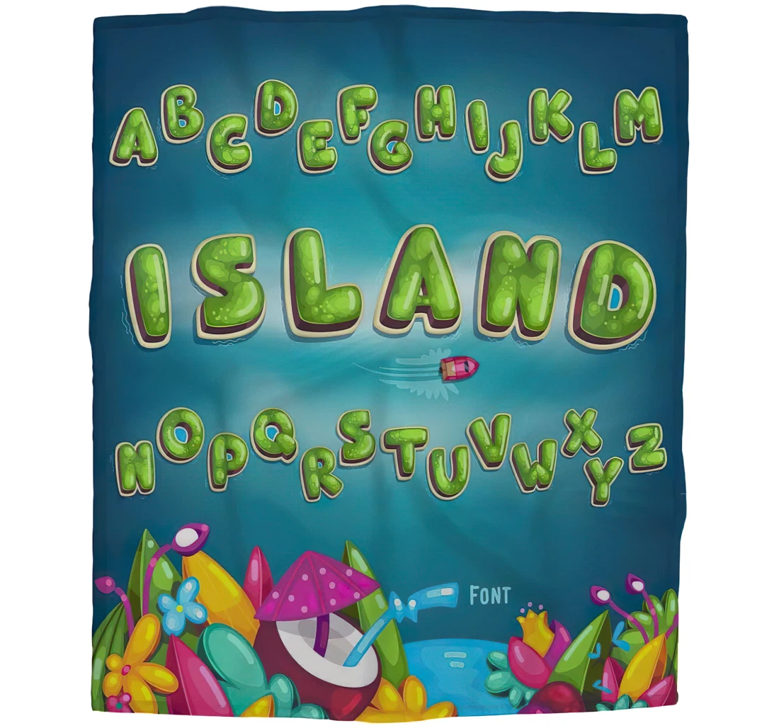 Throw Blanket, Quilt - Islands Girls Boy Baby Kids Abc Font Set Decorative In The Form Car Es Sherpa Fleece