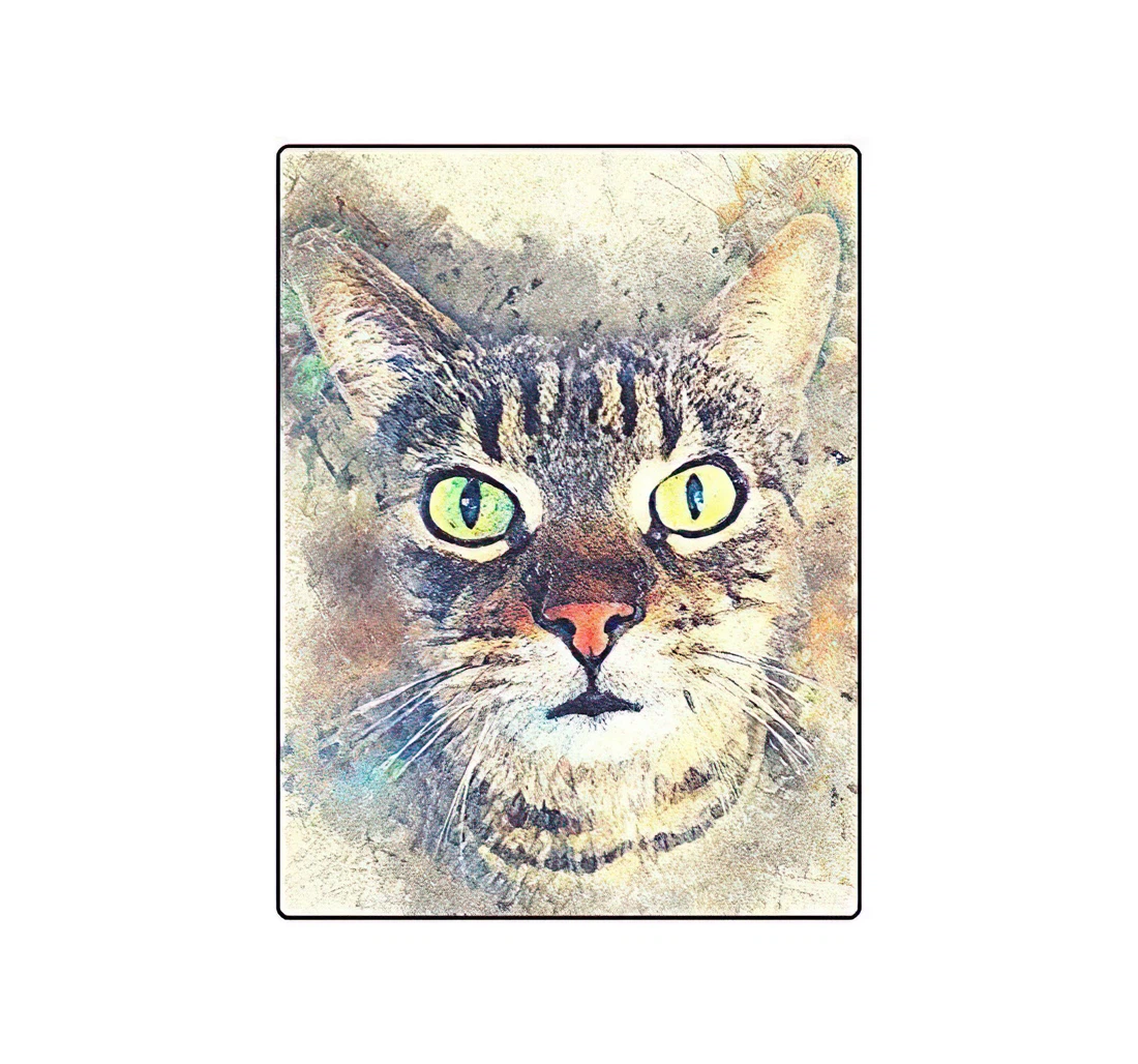 Throw Blanket, Quilt - Cat Custom 50 Inches X 60 Inches Sherpa Fleece