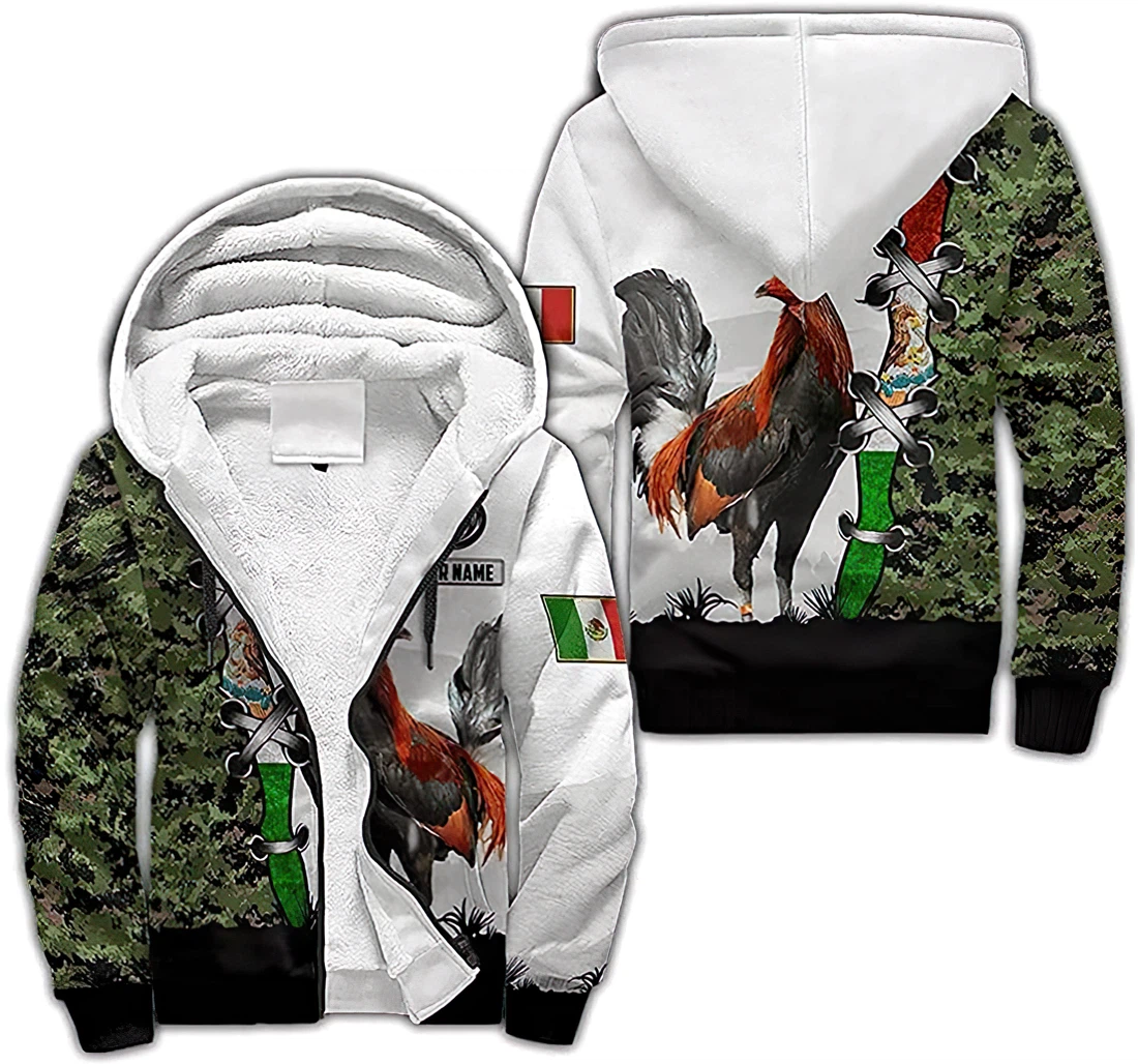 Zip Hoodie - Personalized Mexican Rooster Lightweight Premium Sportwear Up - 3D Printed