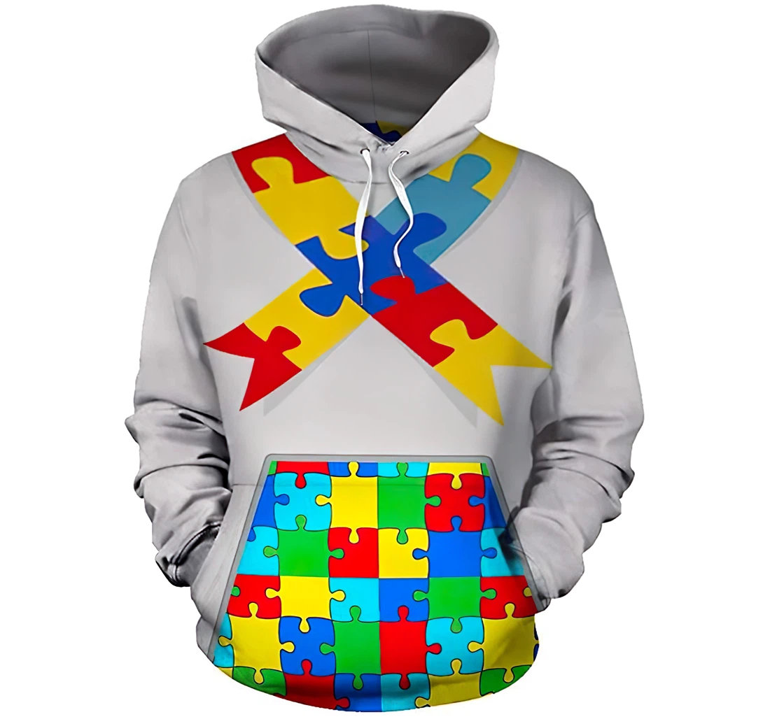 Autism Bow Tshirt - 3D Printed Pullover Hoodie