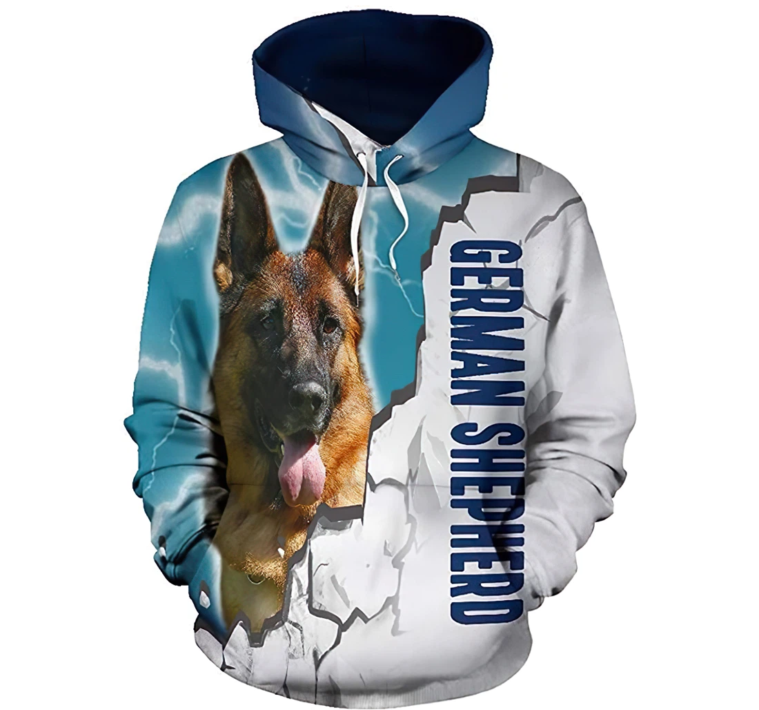 Camping German Shepard Tshirt - 3D Printed Pullover Hoodie