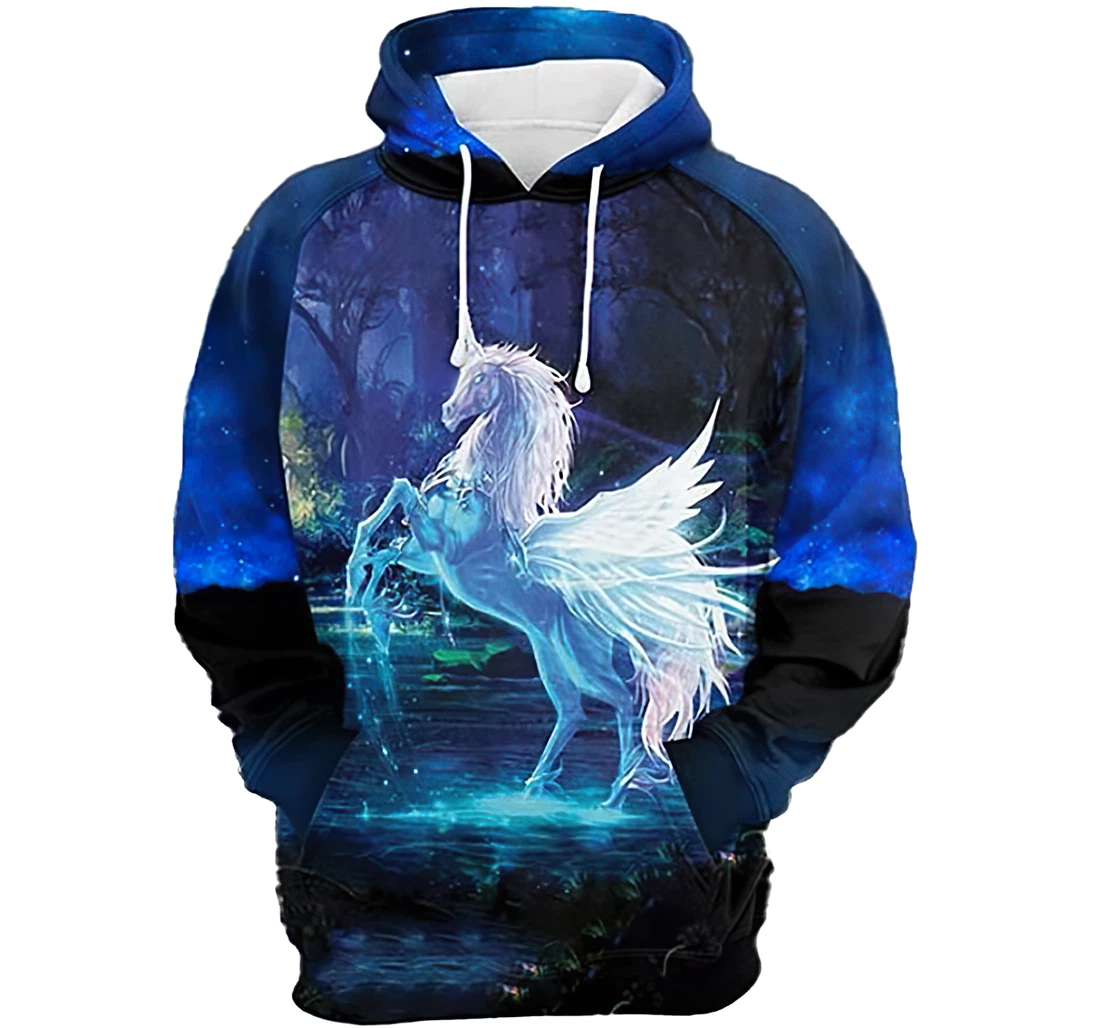 Beautiful Unicorn Tshirt Men - 3D Printed Pullover Hoodie