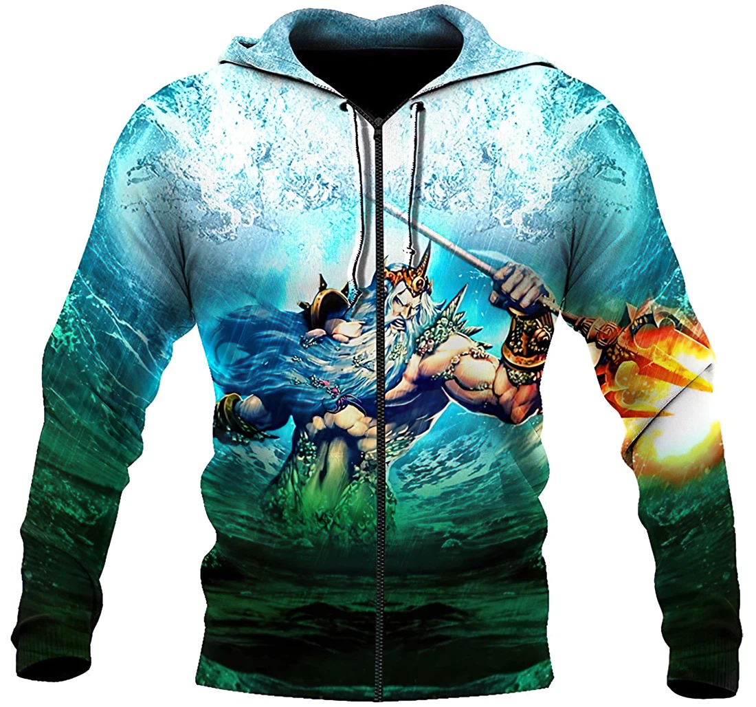 Zip Hoodie - Poseidon Tshirt Gift Familyprinted - 3D Printed