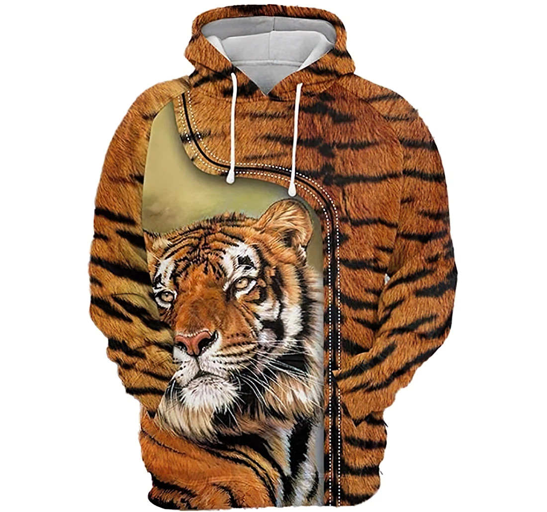 Love Tiger Feather Background Tshirt - 3D Printed Pullover Hoodie