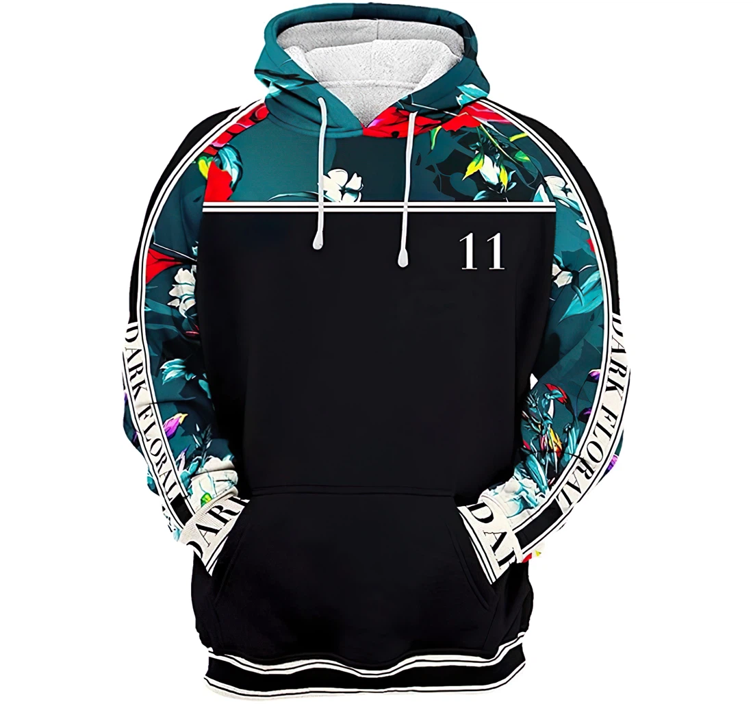 Emerald Floral Tshirt Men - 3D Printed Pullover Hoodie