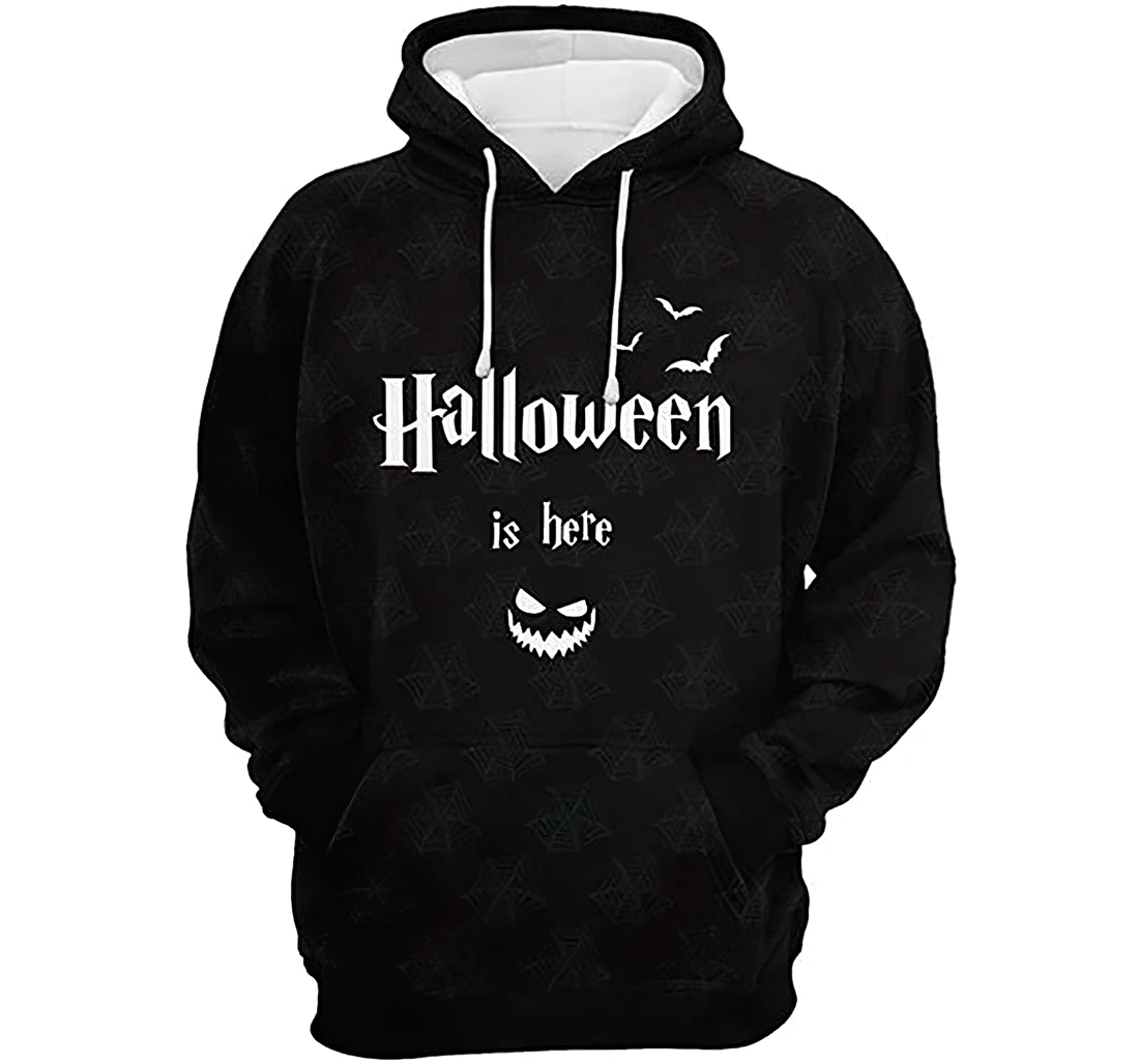 Halloween Is Here Spiderweb Pattern Unisexpolo - 3D Printed Pullover Hoodie