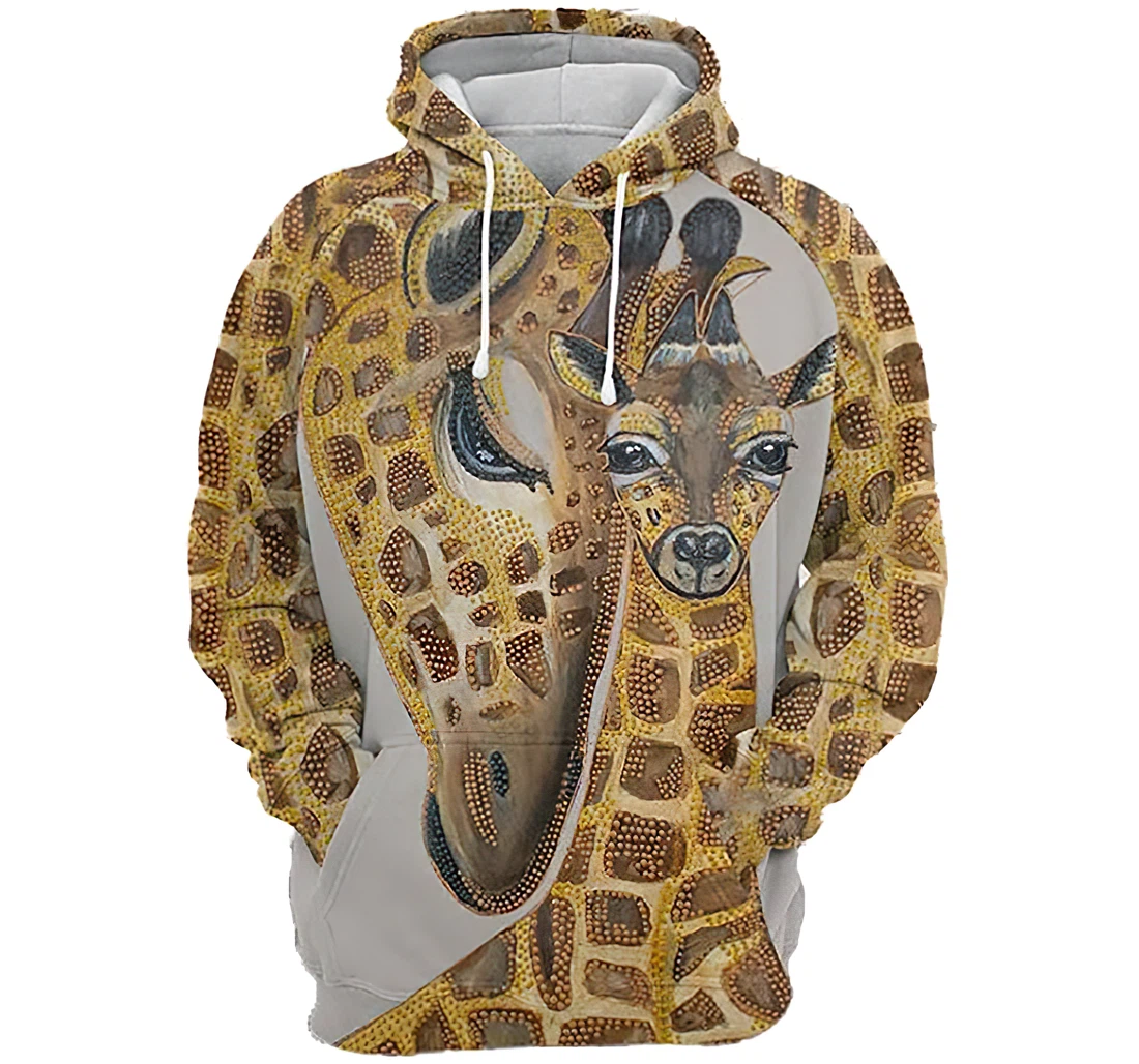 Giraffe Family Tshirt - 3D Printed Pullover Hoodie