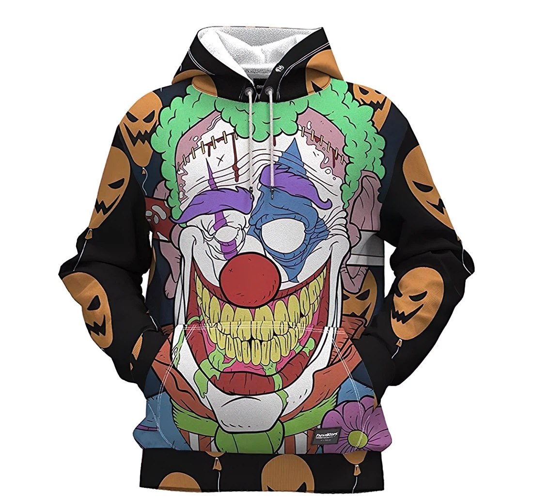 Halloween Clown Keep Smiling Tshirt - 3D Printed Pullover Hoodie