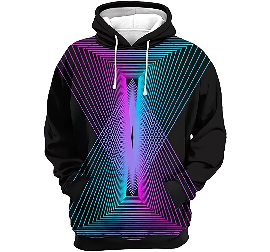 Screen Saver Blue And Pink Tshirt - 3D Printed Pullover Hoodie