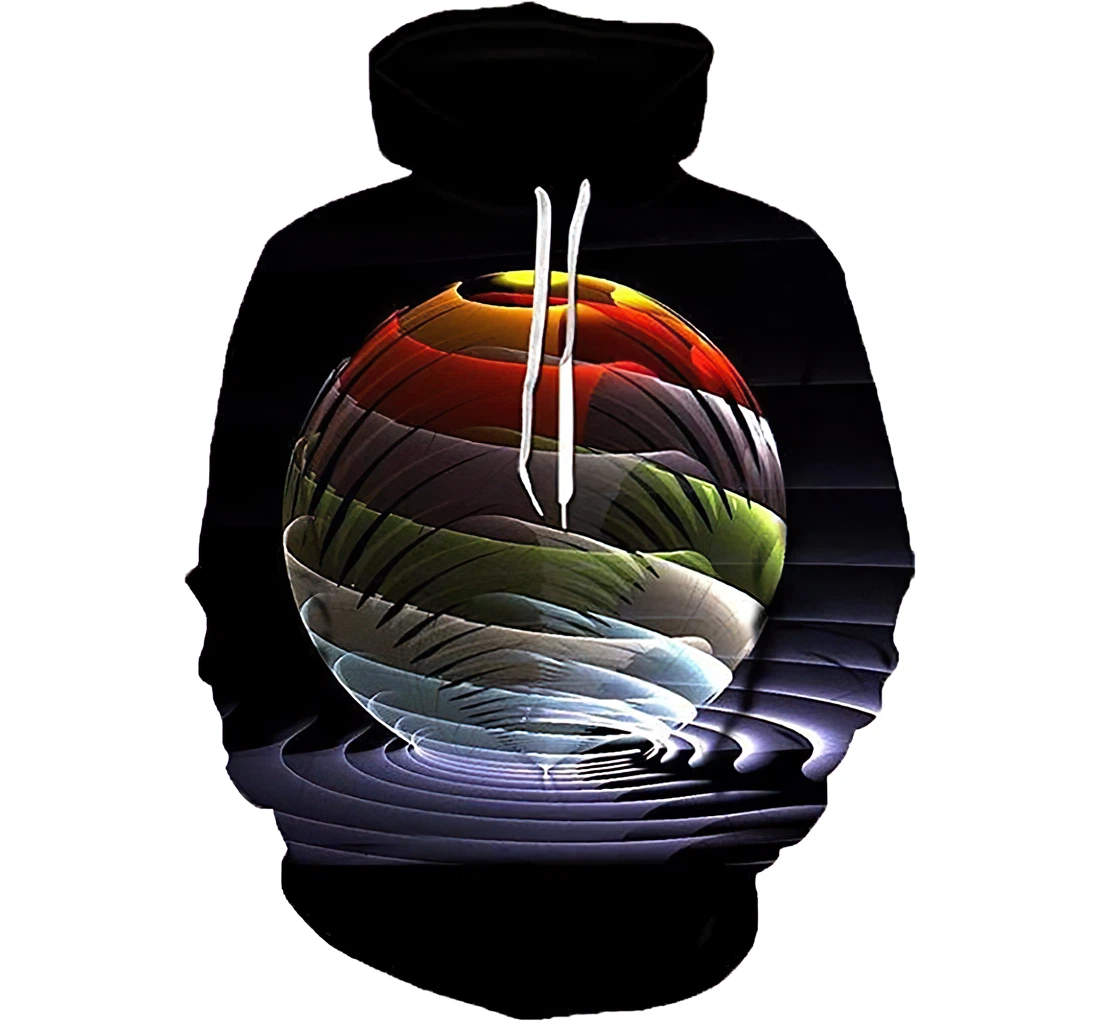 Colorful Sphere Tshirt Men - 3D Printed Pullover Hoodie