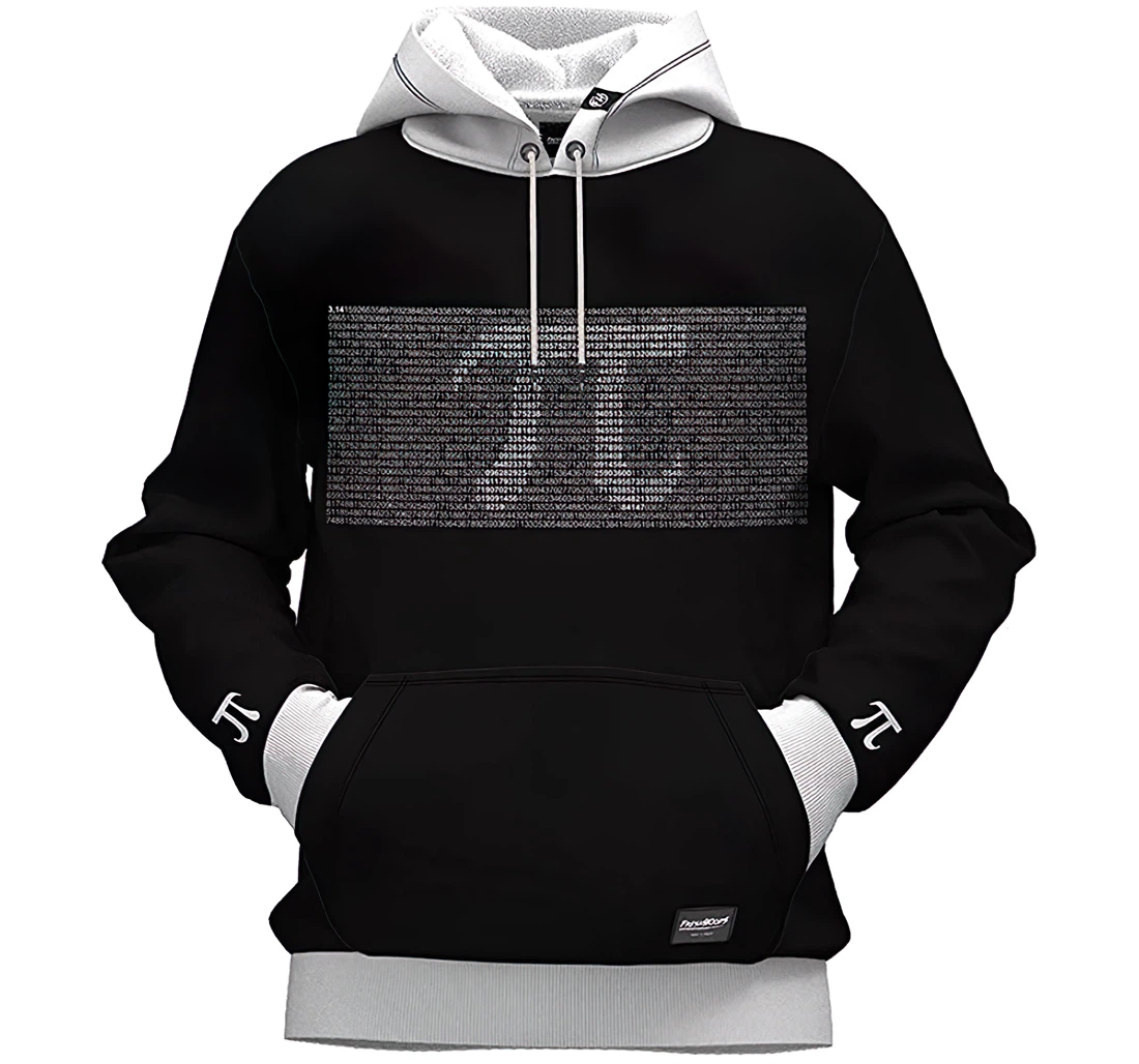 Pi Tshirt Men - 3D Printed Pullover Hoodie