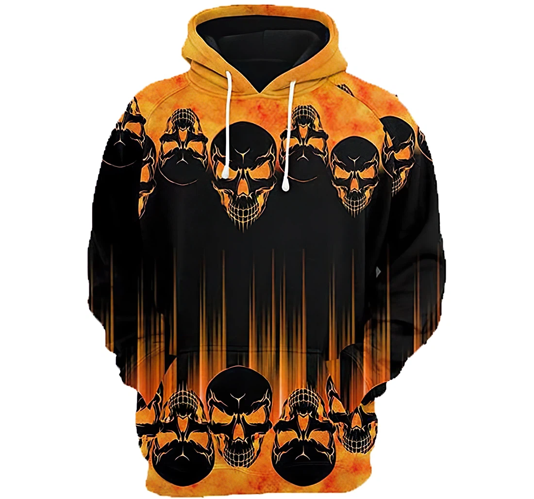 Skull Halloween Tshirt Men - 3D Printed Pullover Hoodie