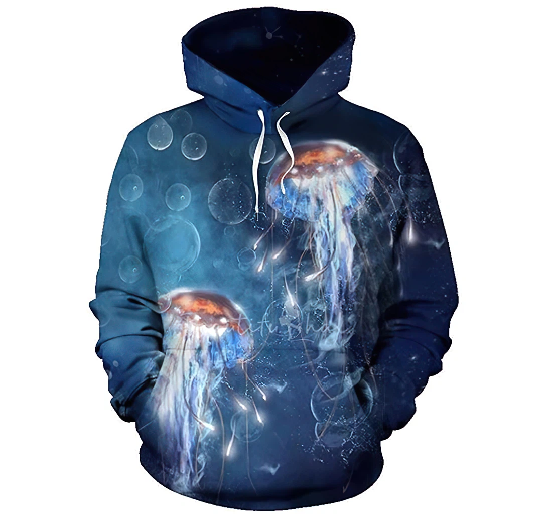 Fishing Ocean Jellyfish Tshirt - 3D Printed Pullover Hoodie