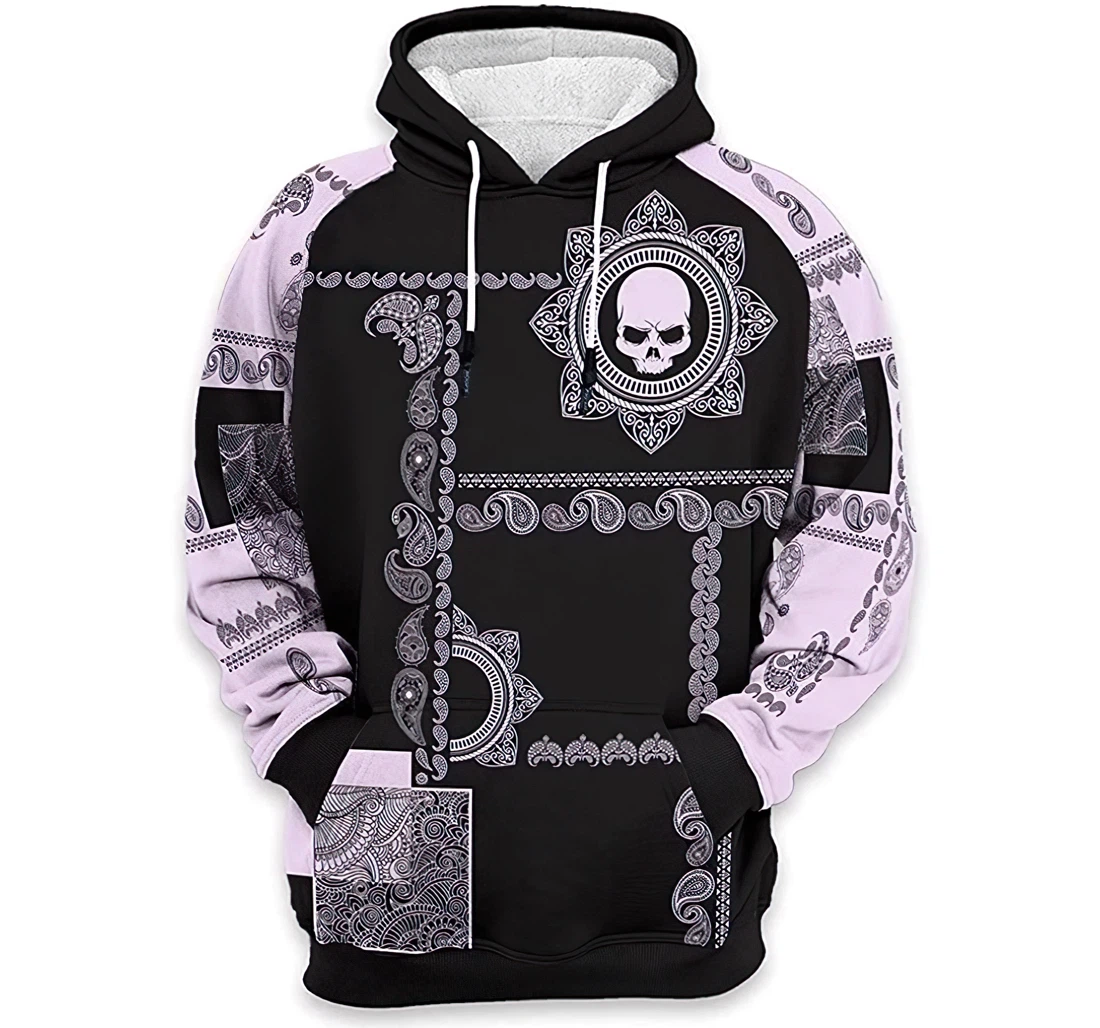 Skull Tribe Paisley Tshirt - 3D Printed Pullover Hoodie
