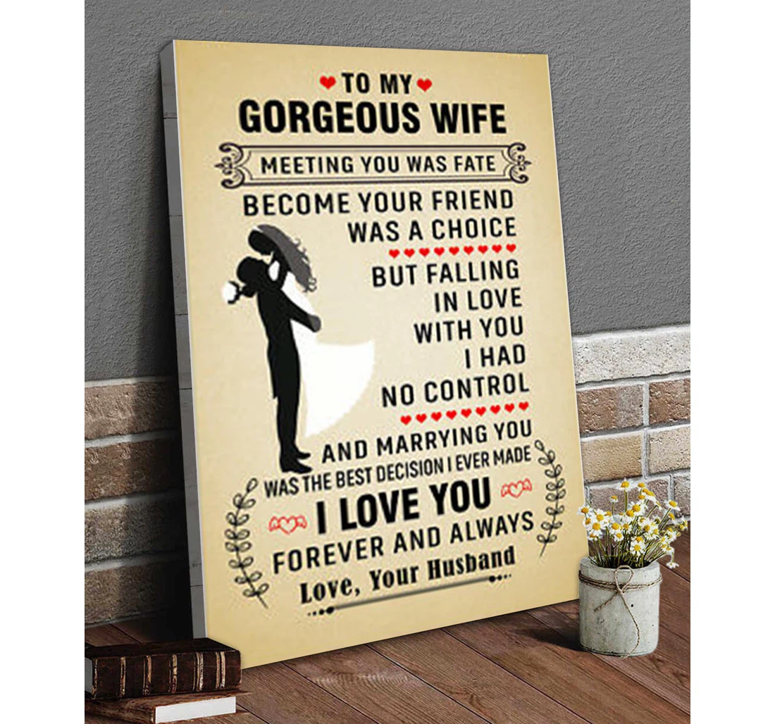 Poster, Canvas - Personalized To My Wife Family Love You Forever Matte Print Framed Wall Art