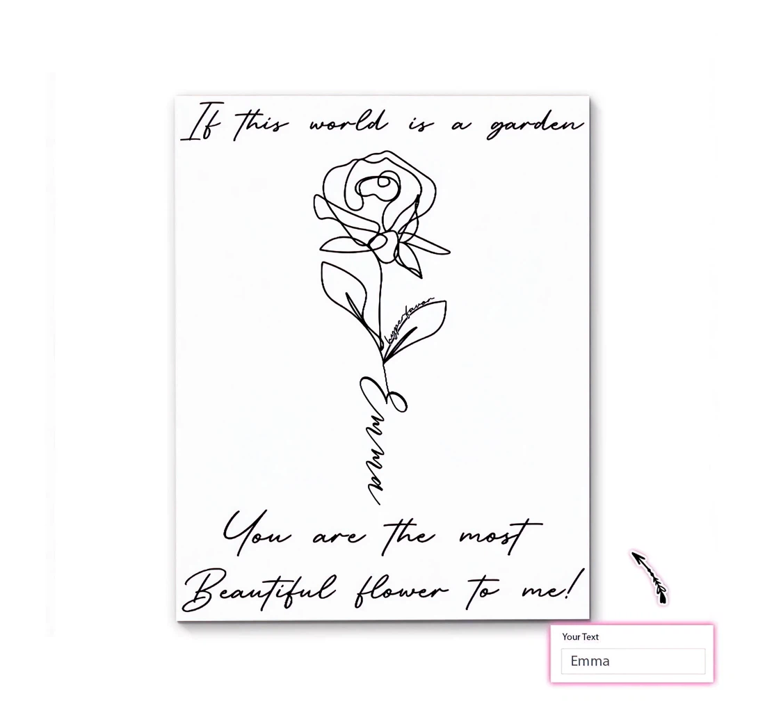 Poster, Canvas - The Most Beautiful Flower Mother's Day Custom Print Framed Wall Art