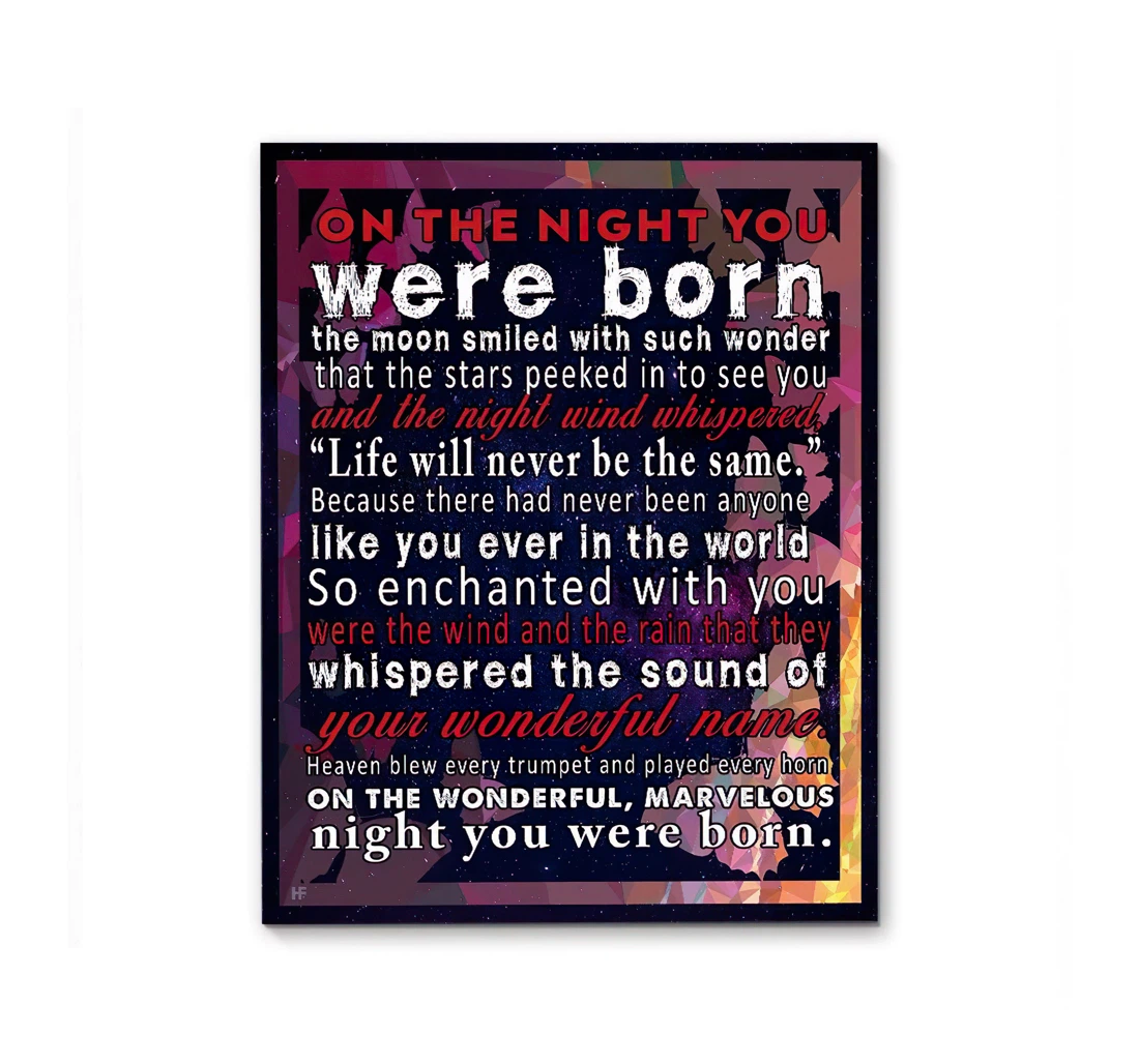 Poster, Canvas - On The Night My Daughter Was Born Print Framed Wall Art