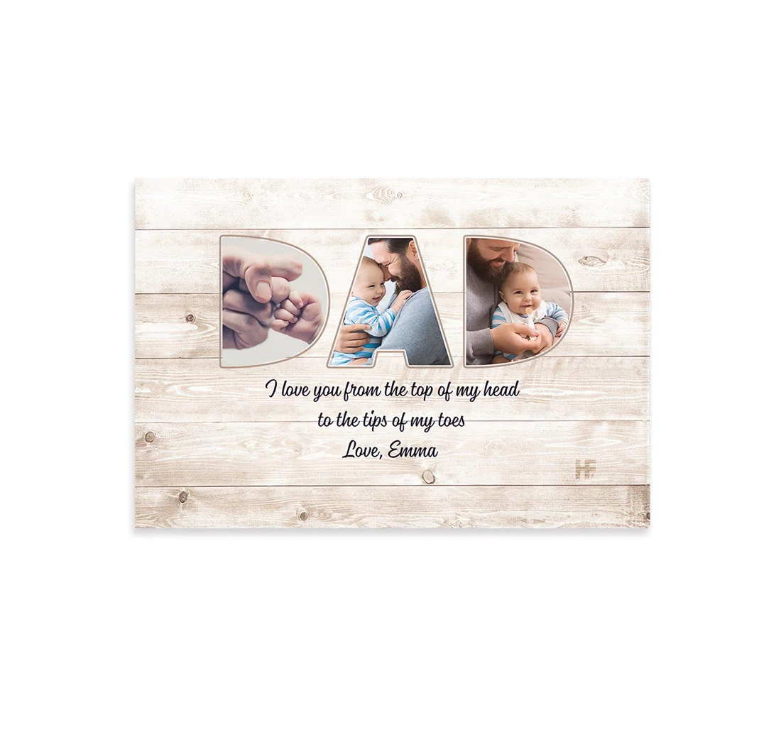 Poster, Canvas - New Dad Personalized Messages V1 Custom Print Framed Wall Art